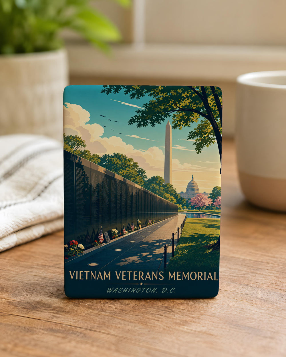 Vietnam Veterans Memorial Fridge Magnet, Washington DC War Memorial Tribute Souvenir, Honor & Remembrance Gift