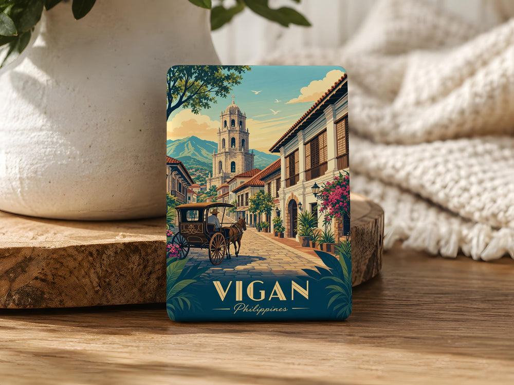 Vigan Philippines Fridge Magnet, Vigan City Souvenir Magnet, Ilocos Sur Travel Keepsake, Calle Crisologo Landmark Magnet