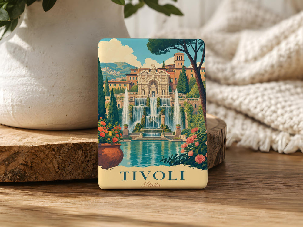 Villa d’Este Tivoli Italy Fridge Magnet, Renaissance Garden Fountains & Terraces Souvenir Magnet, Italian Villa Travel Gift