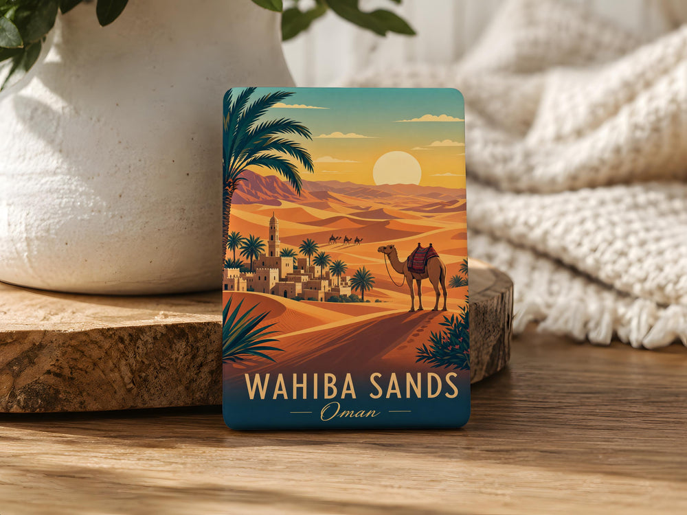 Wahiba Sands Oman Fridge Magnet, Desert Dunes Souvenir, Oman Travel Gift, Arabian Desert Landmark Magnet