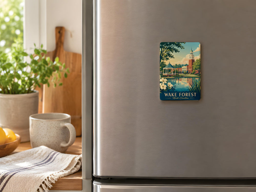 Wake Forest NC Fridge Magnet, Wake Forest North Carolina Souvenir Magnet, Wake Forest Travel Gift, North Carolina Keepsake Magnet