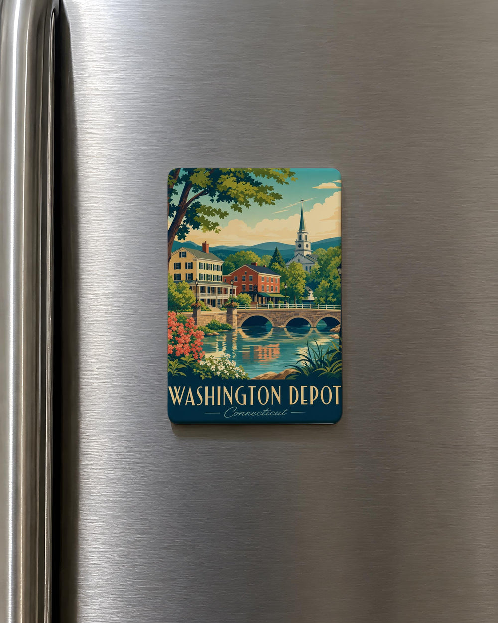 Washington Depot Connecticut Fridge Magnet, Washington Depot CT Souvenir, Litchfield County Travel Keepsake Magnet