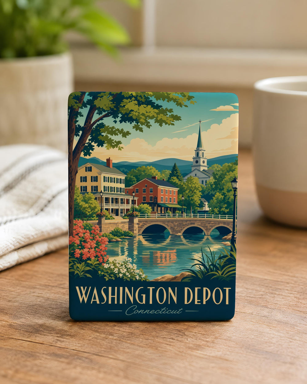 Washington Depot Connecticut Fridge Magnet, Washington Depot CT Souvenir, Litchfield County Travel Keepsake Magnet