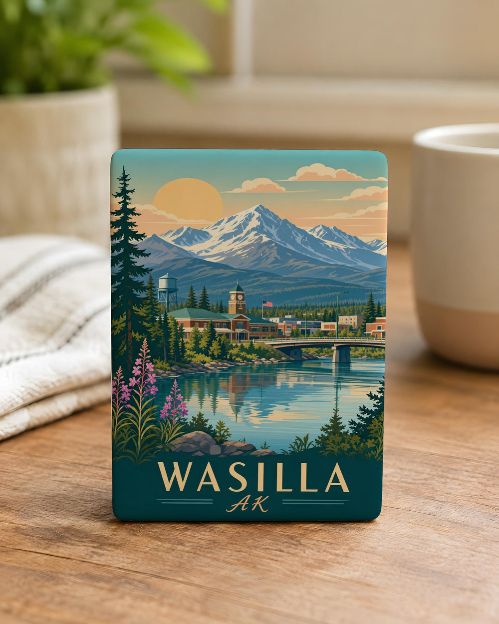 Wasilla Alaska Fridge Magnet, Wasilla AK Souvenir Magnet, Alaska Travel Keepsake, Wasilla Gift, Alaska Refrigerator Magnet