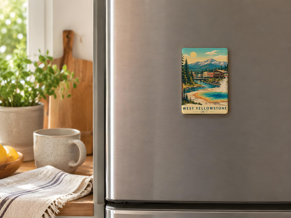 West Yellowstone MT Fridge Magnet, Montana Travel Souvenir, Yellowstone National Park Gateway Keepsake Magnet
