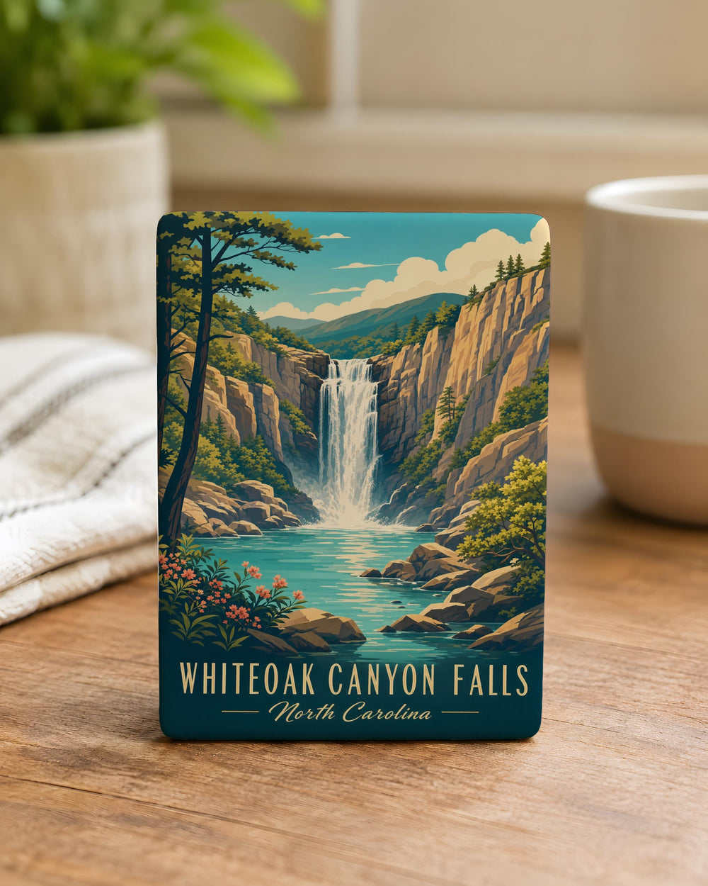 Whiteoak Canyon Falls Fridge Magnet, Waterfall Trail Souvenir, Shenandoah National Park Virginia Keepsake Magnet