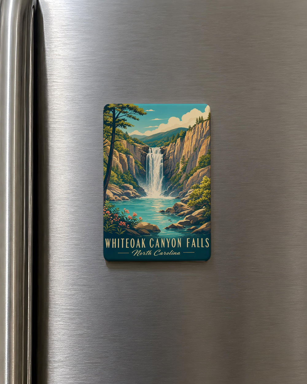 Whiteoak Canyon Falls Fridge Magnet, Waterfall Trail Souvenir, Shenandoah National Park Virginia Keepsake Magnet