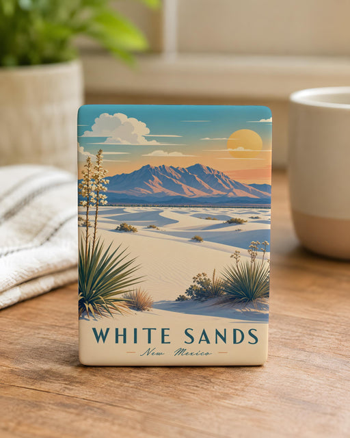White Sands National Park Mountains Fridge Magnet, New Mexico Desert Dunes Souvenir, Southwest Travel Gift, USA Park Keepsake