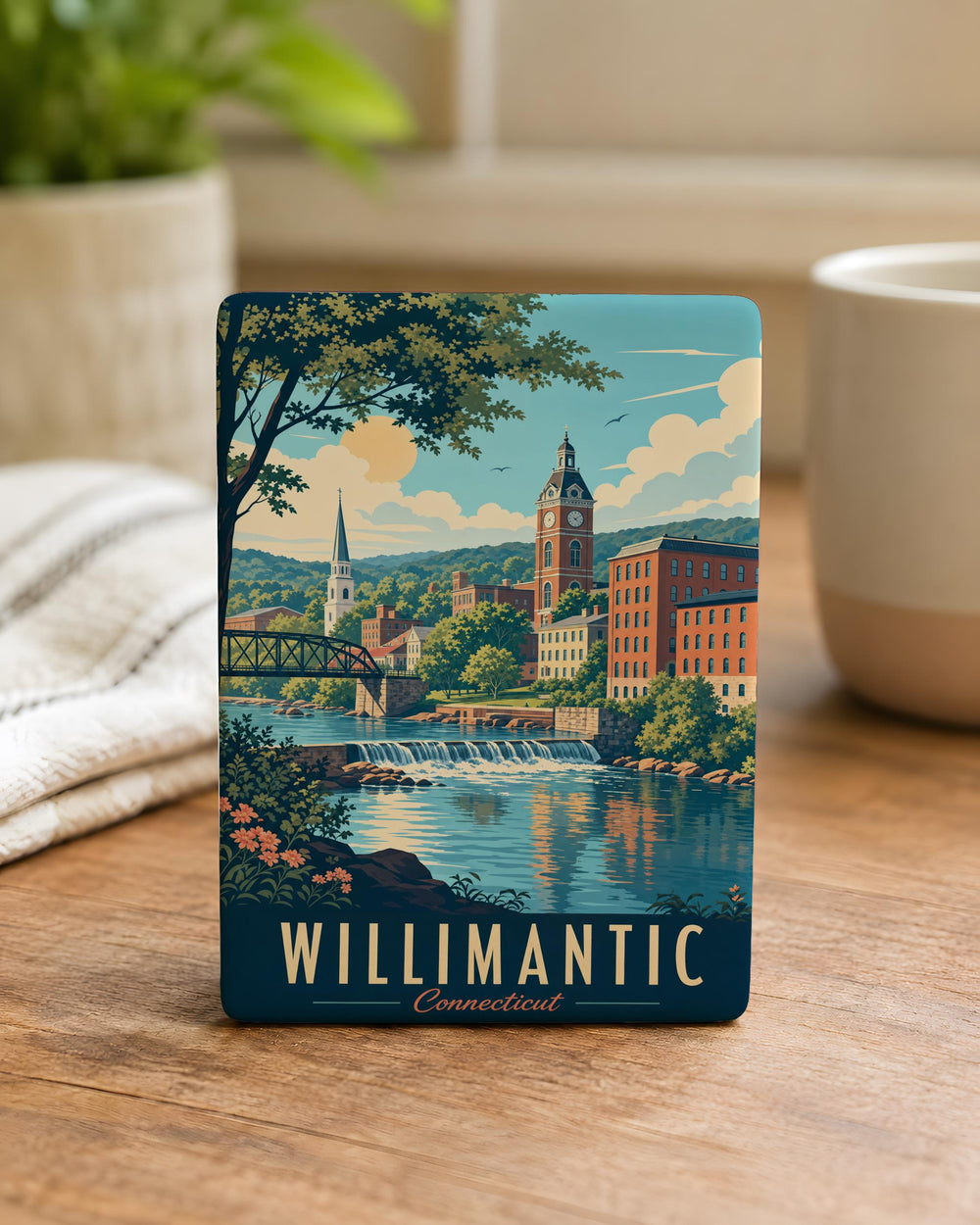Willimantic CT Fridge Magnet, Willimantic Connecticut Souvenir Magnet, Willimantic Travel Gift, Connecticut Keepsake Magnet