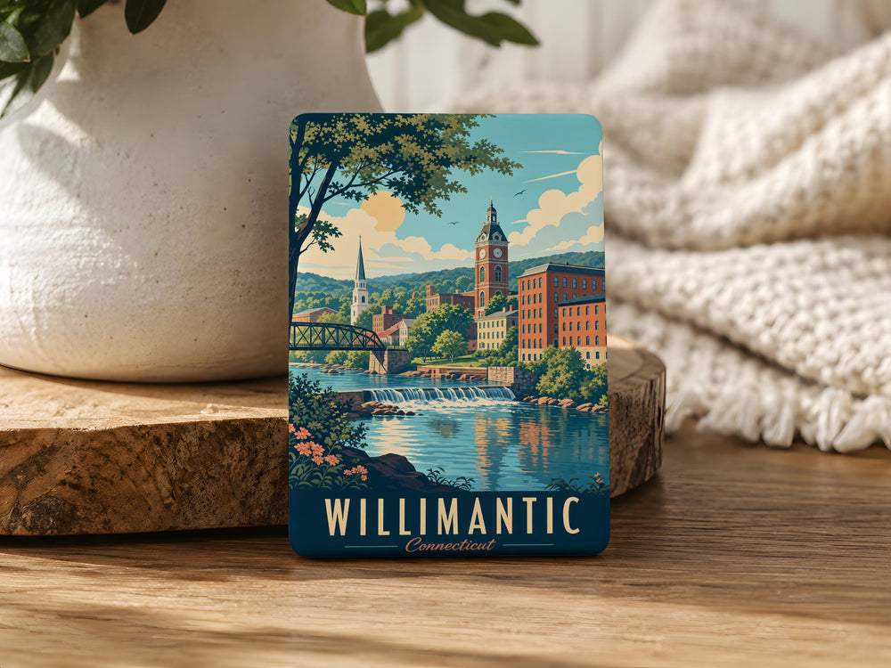 Willimantic CT Fridge Magnet, Willimantic Connecticut Souvenir Magnet, Willimantic Travel Gift, Connecticut Keepsake Magnet