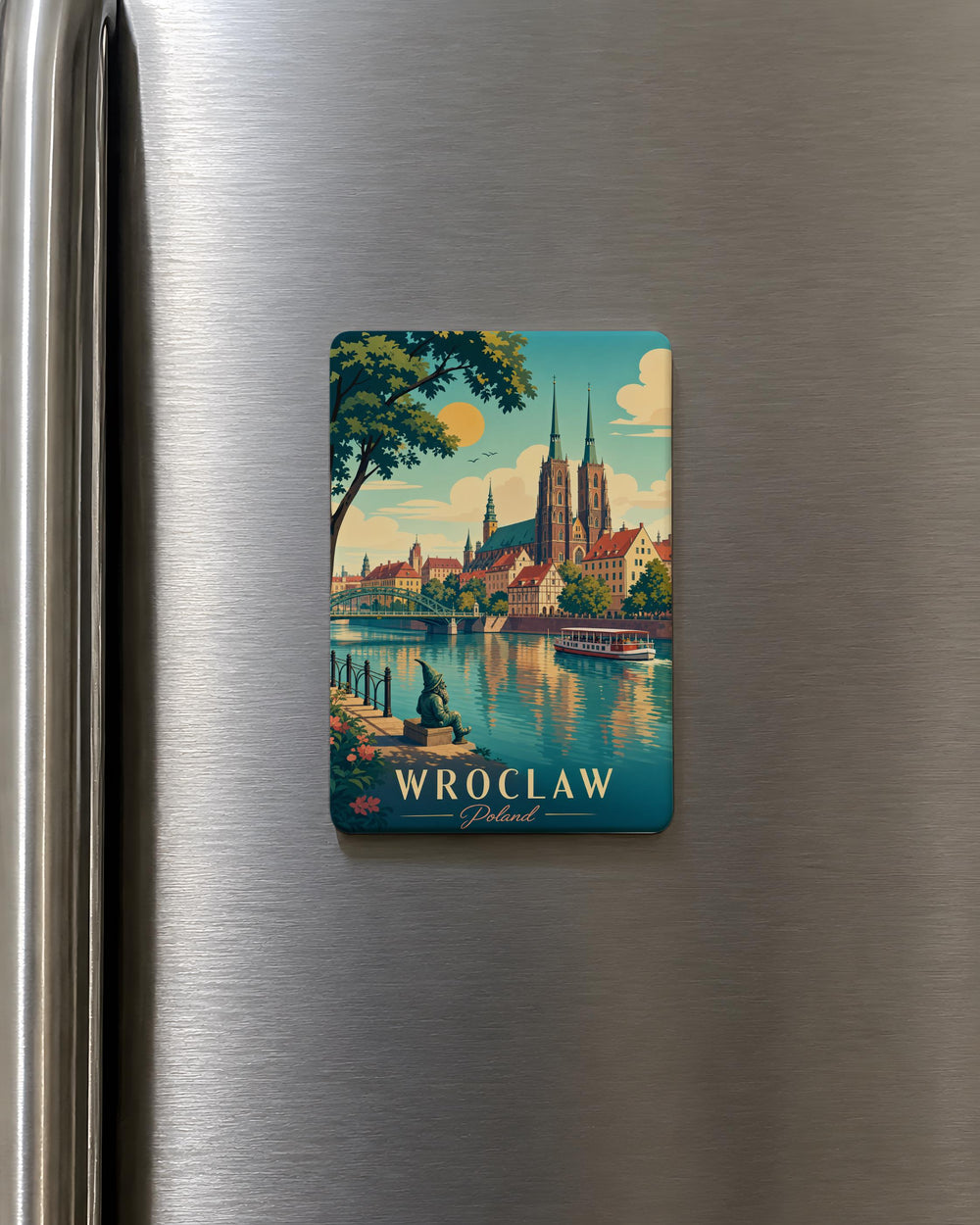Wroclaw Poland Fridge Magnet, Wroclaw City Souvenir Magnet, Poland Travel Gift, Wroclaw Landmark Keepsake Magnet