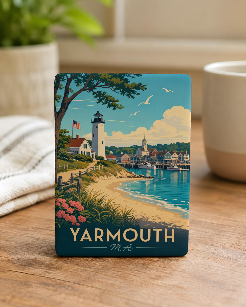 Yarmouth MA Fridge Magnet, Cape Cod Massachusetts Souvenir Magnet, Yarmouth Port Travel Gift, Coastal Town Keepsake Magnet