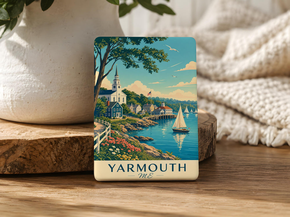Yarmouth Maine Fridge Magnet, Yarmouth ME Souvenir Magnet, Maine Travel Gift, Coastal Town Keepsake, New England Magnet