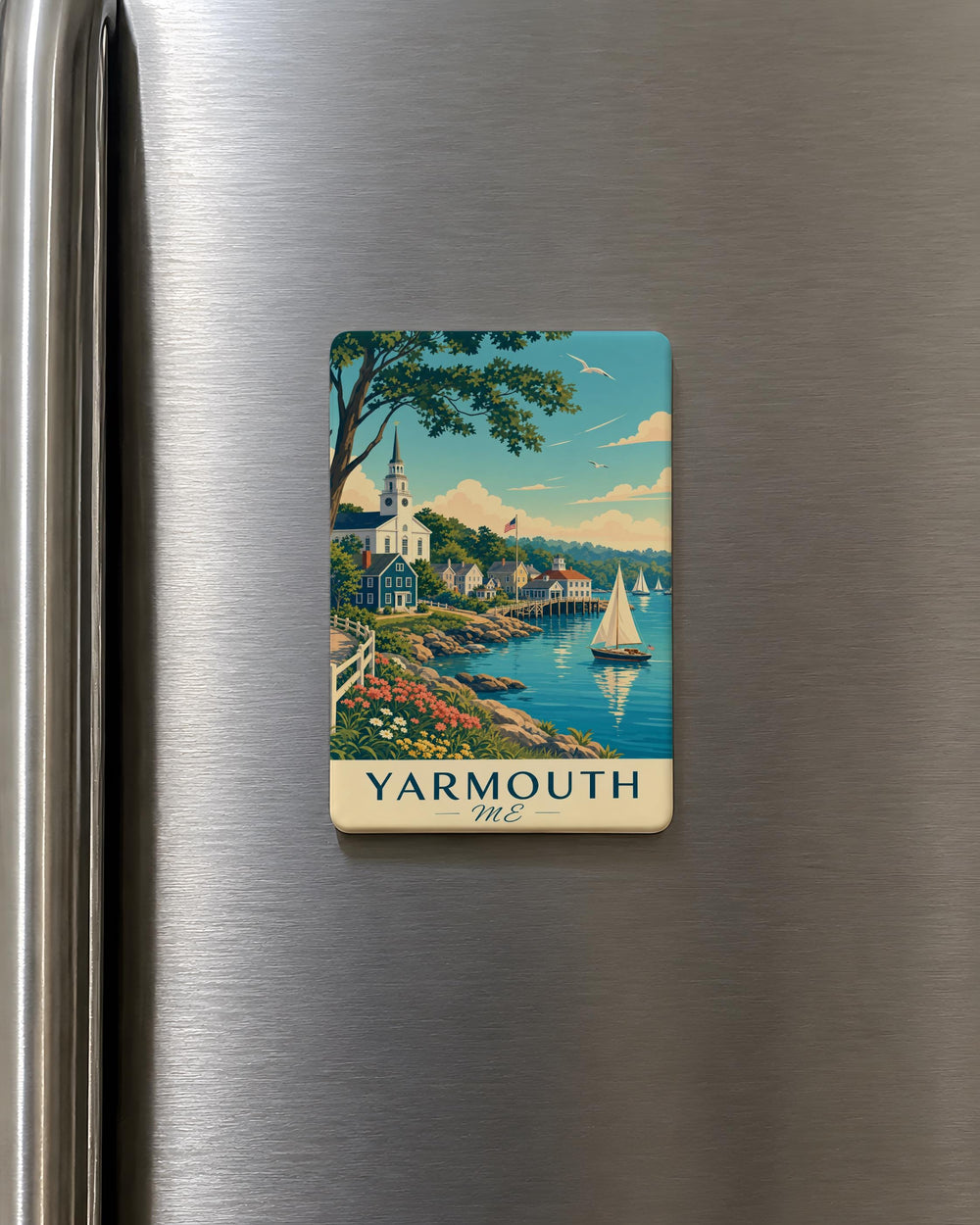 Yarmouth Maine Fridge Magnet, Yarmouth ME Souvenir Magnet, Maine Travel Gift, Coastal Town Keepsake, New England Magnet