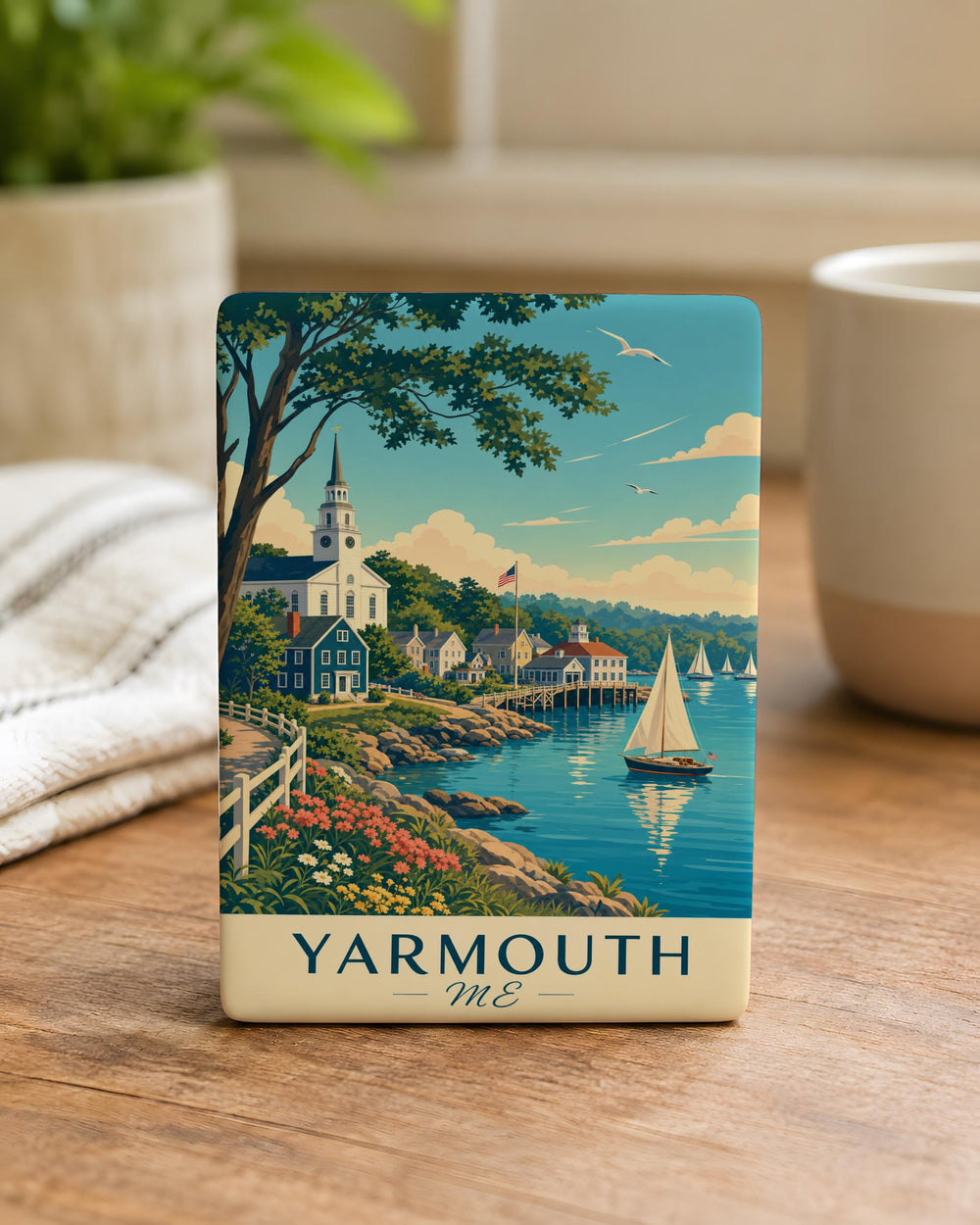 Yarmouth Maine Fridge Magnet, Yarmouth ME Souvenir Magnet, Maine Travel Gift, Coastal Town Keepsake, New England Magnet