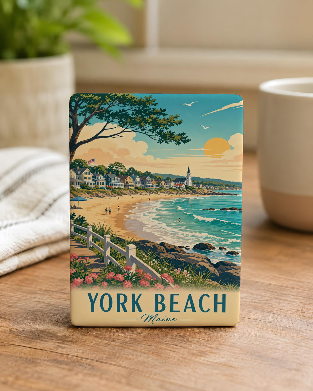 York Beach Maine Fridge Magnet, York Beach ME Souvenir Magnet, Coastal Beach Town Travel Keepsake Magnet
