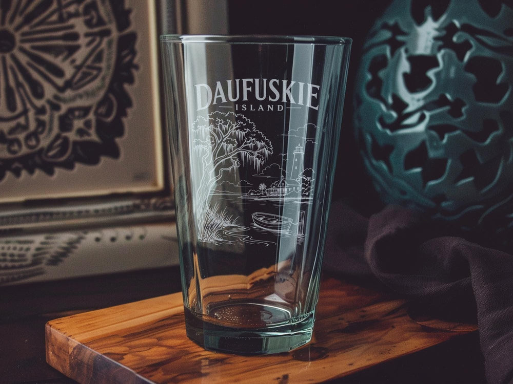 Daufuskie Island South Carolina Pint Glass, Coastal Island Souvenir Drinkware, Lowcountry Travel Gift