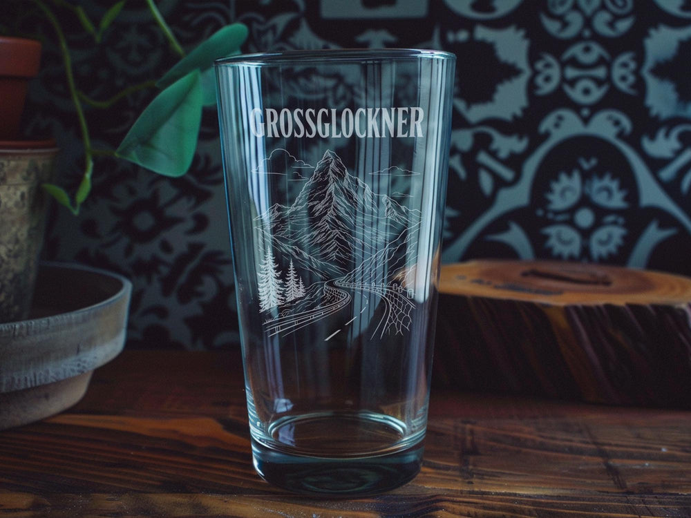 Grossglockner Pint Glass, Grossglockner High Alpine Road Souvenir Beer Glass, Austria Mountain Travel Gift