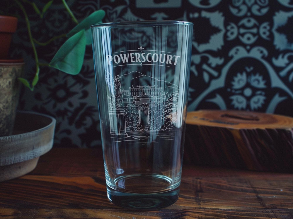 Powerscourt Pint Glass, Powerscourt Estate Ireland Souvenir Beer Glass, Irish Landmark Pub Glass Gift
