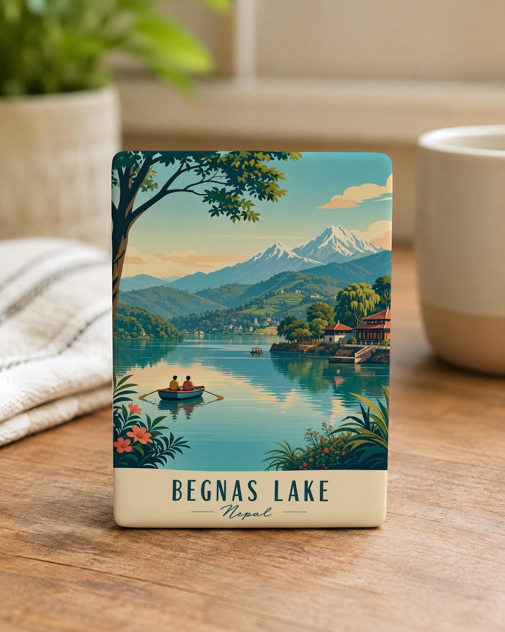 Begnas Lake Fridge Magnet, Nepal Lake Souvenir, Scenic Lakeside Travel Gift, Himalayan Region Keepsake Magnet