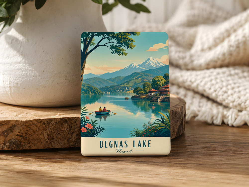Begnas Lake Fridge Magnet, Nepal Lake Souvenir, Scenic Lakeside Travel Gift, Himalayan Region Keepsake Magnet
