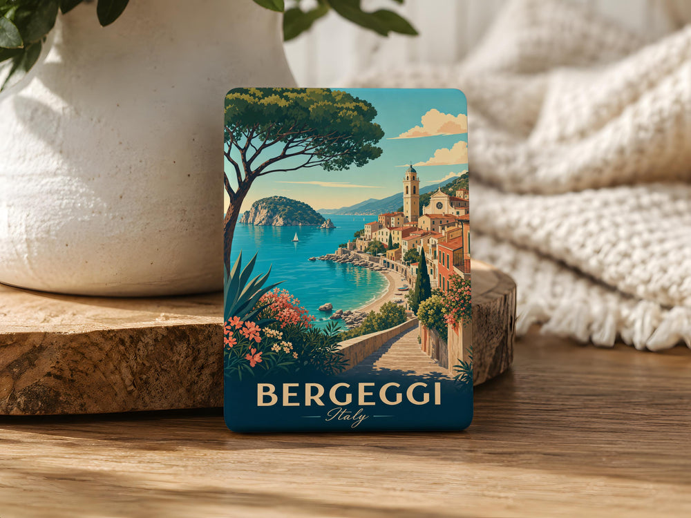 Bergeggi Italy Fridge Magnet, Bergeggi Coastal Village Souvenir Magnet, Italian Riviera Travel Gift, Liguria Keepsake Magnet