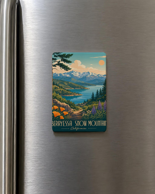 Berryessa Snow Mountain Fridge Magnet, Lake Berryessa California Souvenir Magnet, Snow Mountain Wilderness Travel Keepsake Magnet