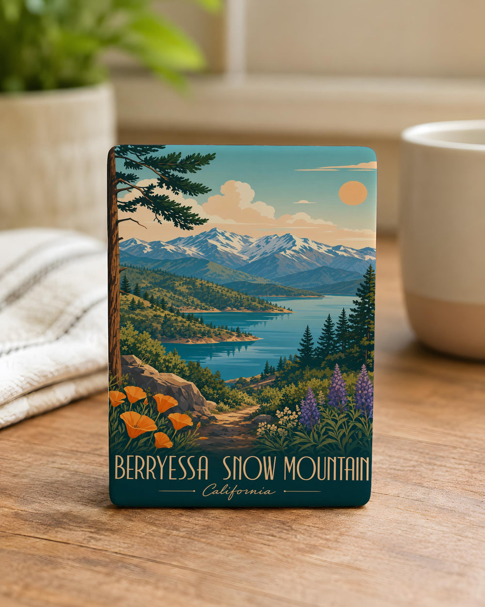 Berryessa Snow Mountain Fridge Magnet, Lake Berryessa California Souvenir Magnet, Snow Mountain Wilderness Travel Keepsake Magnet