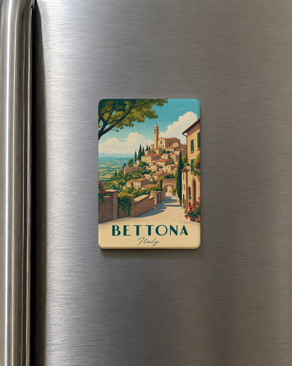 Bettona Italy Fridge Magnet, Bettona Perugia Umbria Travel Souvenir Magnet, Italian Hill Town Landmark Magnet
