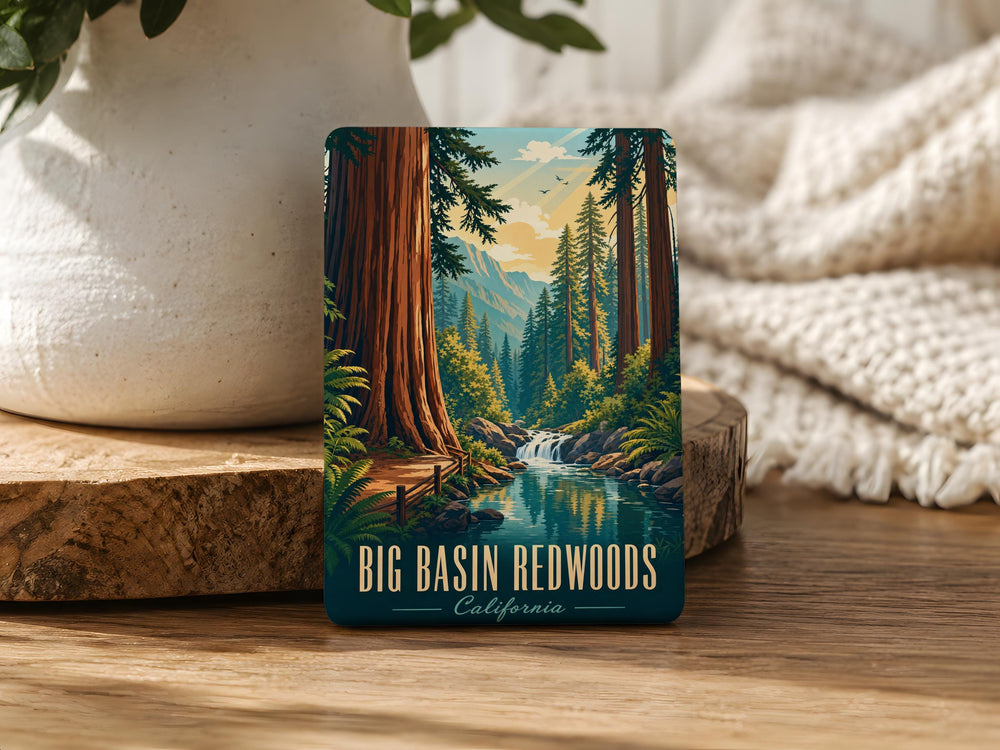 Big Basin Redwoods Fridge Magnet, California Redwoods Souvenir, Giant Redwood Trees, Santa Cruz Mountains Travel Keepsake