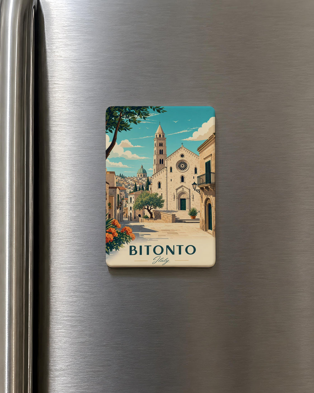 Bitonto Italy Fridge Magnet, Bitonto Puglia Souvenir Magnet, Italy Travel Gift, Bitonto City Landmark Keepsake Magnet
