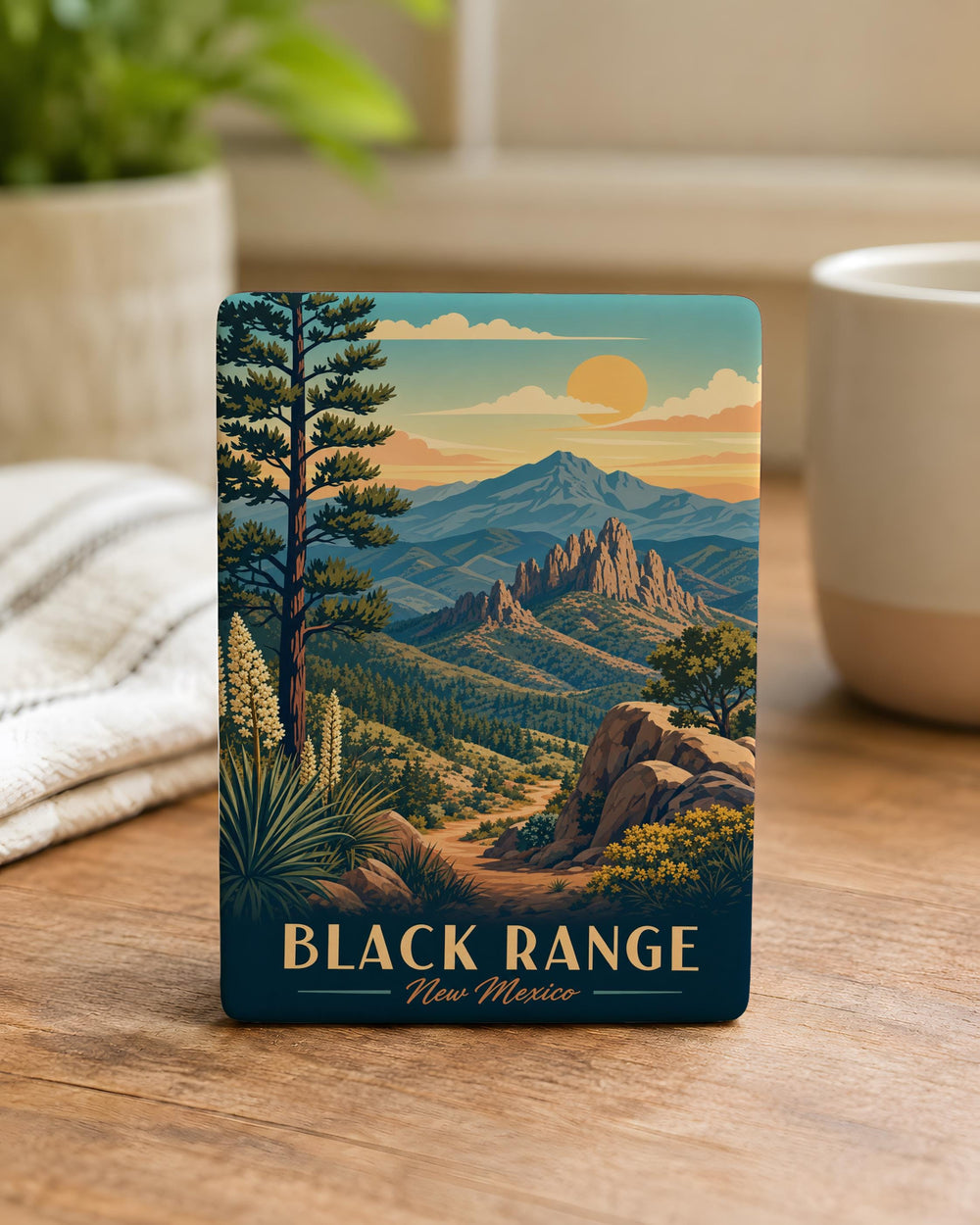 Black Range New Mexico Fridge Magnet, Gila National Forest Mountain Range Souvenir Magnet, NM Outdoor Travel Keepsake Gift