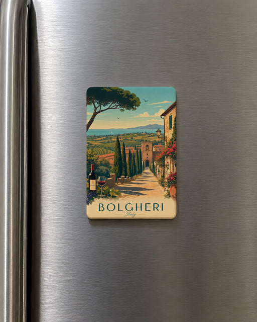 Bolgheri Italy Fridge Magnet, Bolgheri Tuscany Travel Souvenir Magnet, Italian Village Landmark Keepsake Magnet