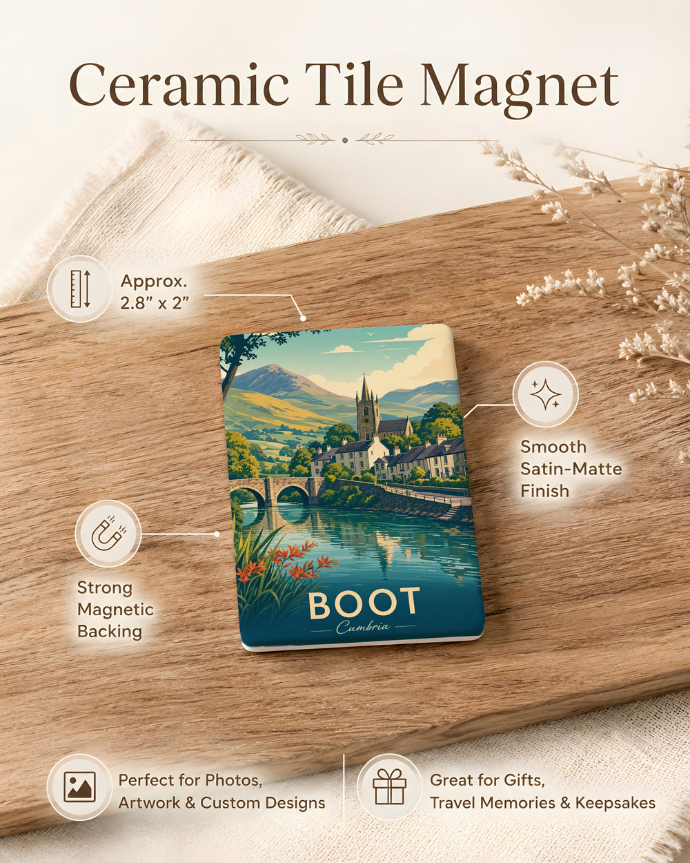 Cumbria Boot Fridge Magnet, Lake District Hiking Boot Souvenir Magnet, England Outdoor Travel Gift