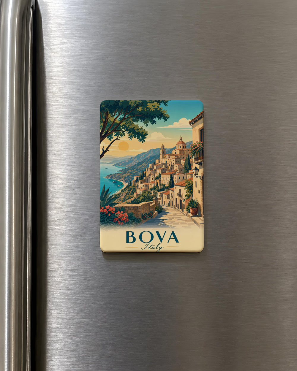 Bova Italy Fridge Magnet, Bova Calabria Travel Souvenir Magnet, Italian Village Landmark Keepsake Magnet, Italy Gift