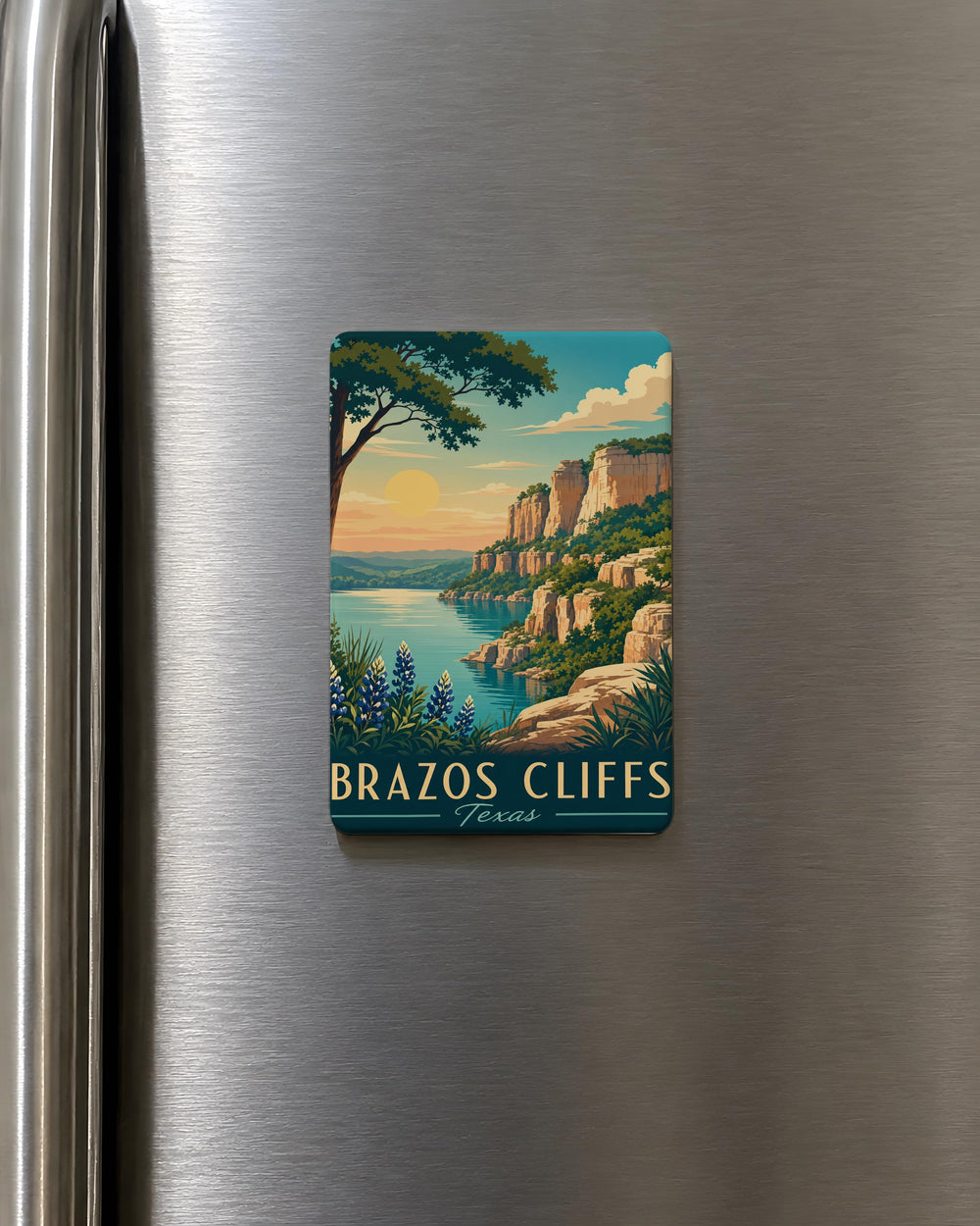 Brazos Cliffs Fridge Magnet, Texas Cliffside Landscape Souvenir Magnet, Outdoor Nature Travel Keepsake Magnet