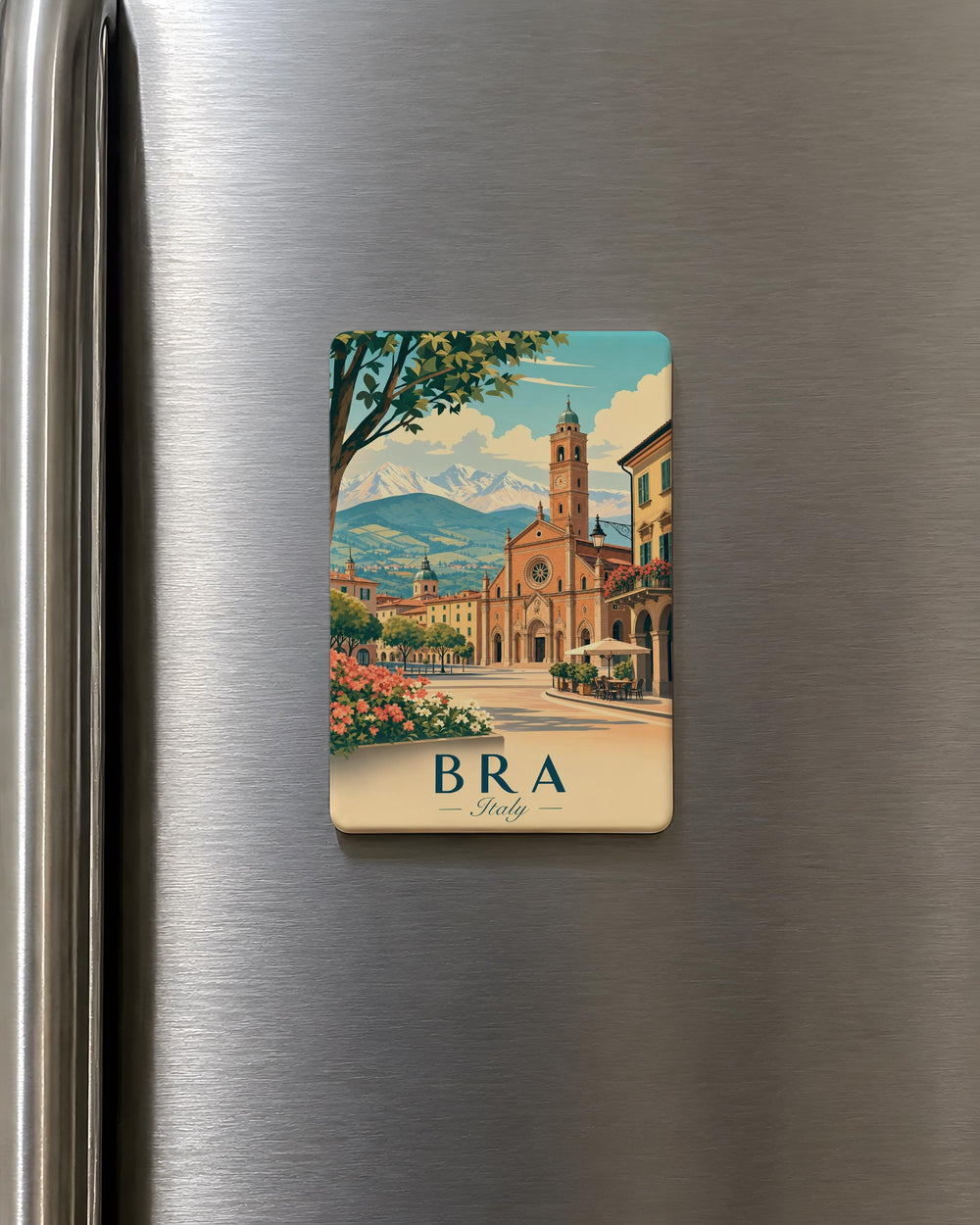 Bra Italy Fridge Magnet, Bra Piemonte Souvenir Magnet, Italian Travel Keepsake, Italy City Name Magnet, Gift for Italy Lovers