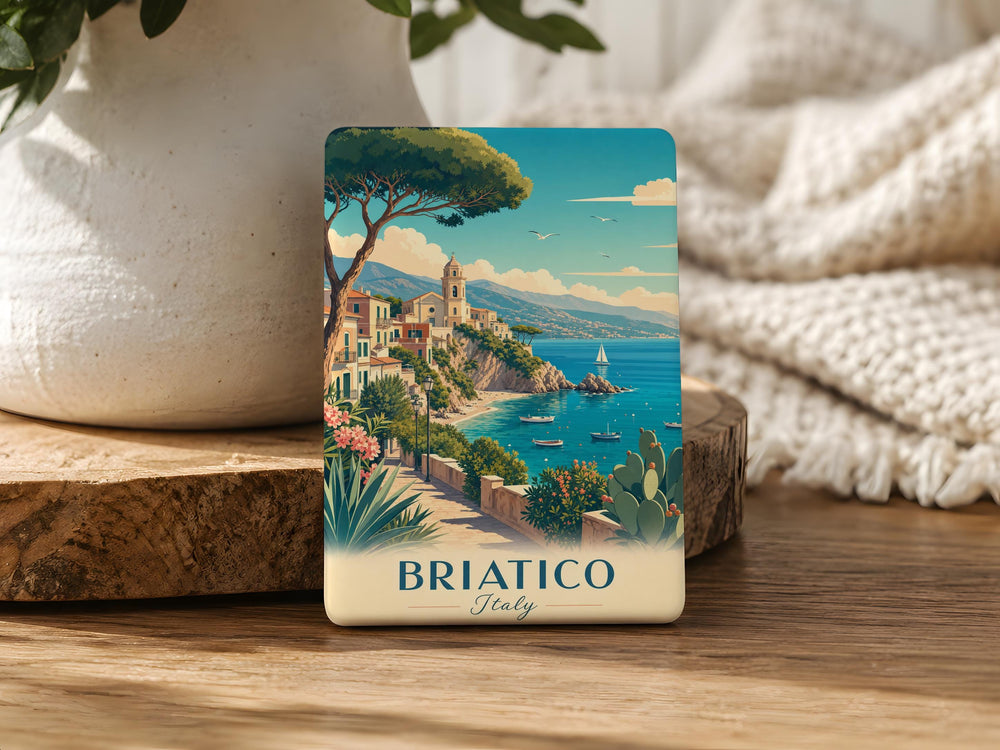 Briatico Italy Fridge Magnet, Calabria Souvenir, Coastal Town Travel Keepsake, Italian Vacation Gift, Mediterranean Landmark Magnet