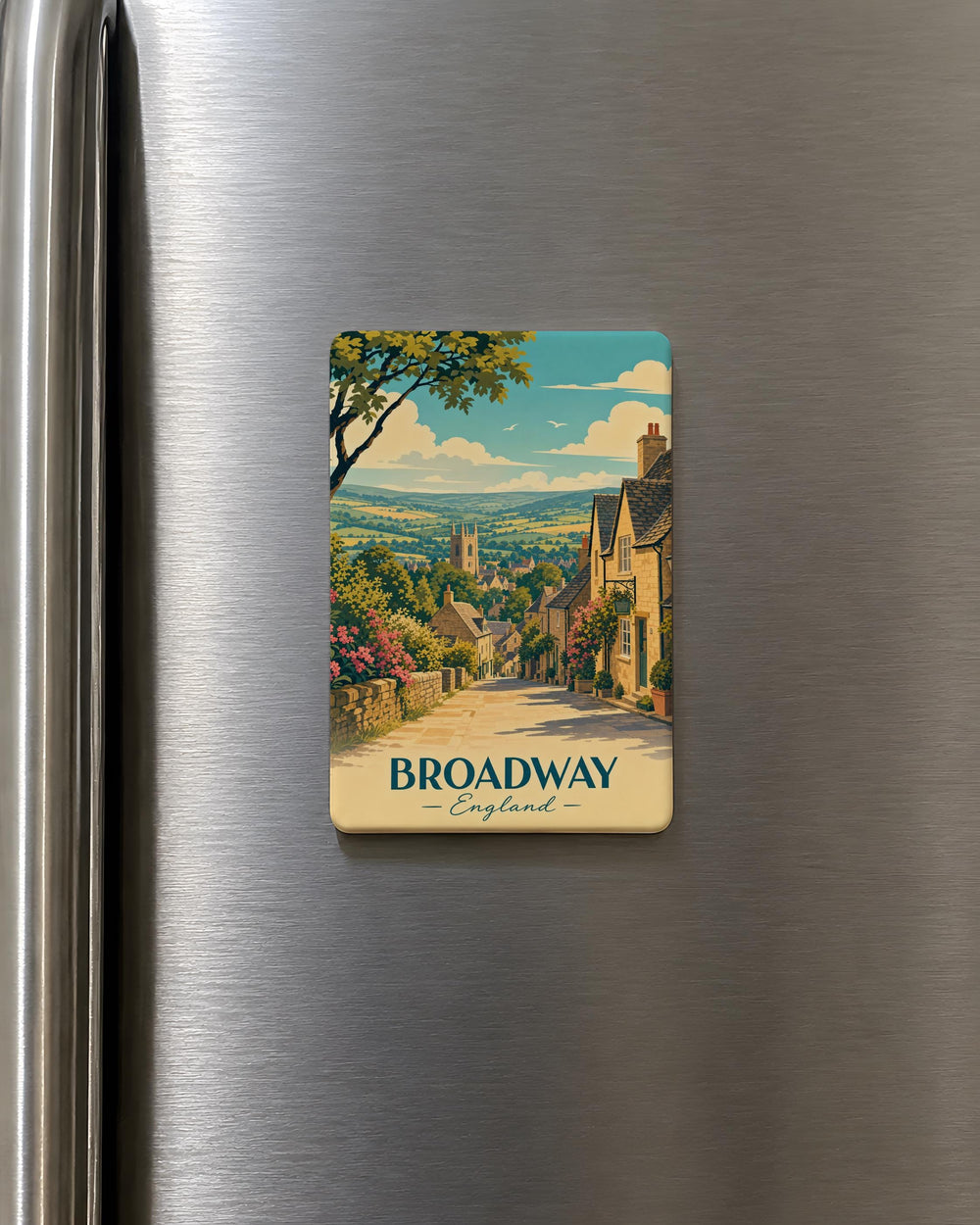 Broadway England Fridge Magnet, Broadway Village Souvenir Magnet, Cotswolds England Travel Gift, UK Landmark Keepsake Magnet