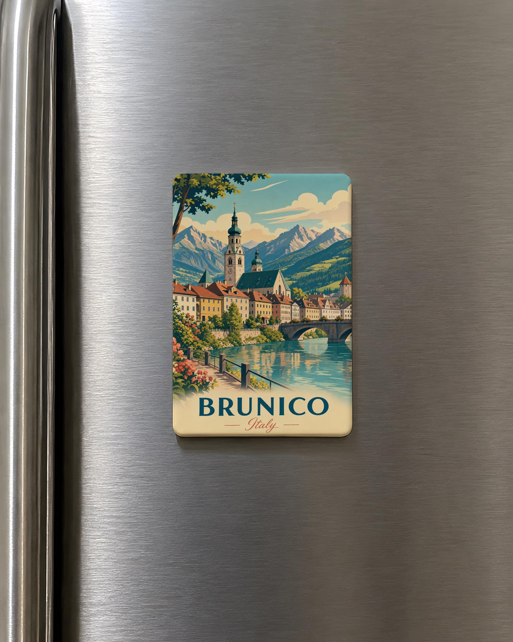 Brunico Italy Fridge Magnet, Bruneck South Tyrol Souvenir Magnet, Brunico Travel Gift, Italian Alps Keepsake Magnet