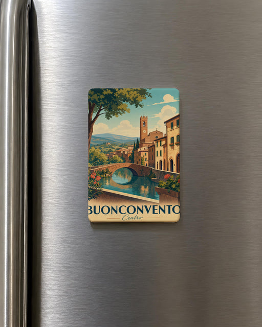 Buonconvento Centro Fridge Magnet, Tuscany Italy Town Center Souvenir, Italian Village Travel Keepsake Magnet