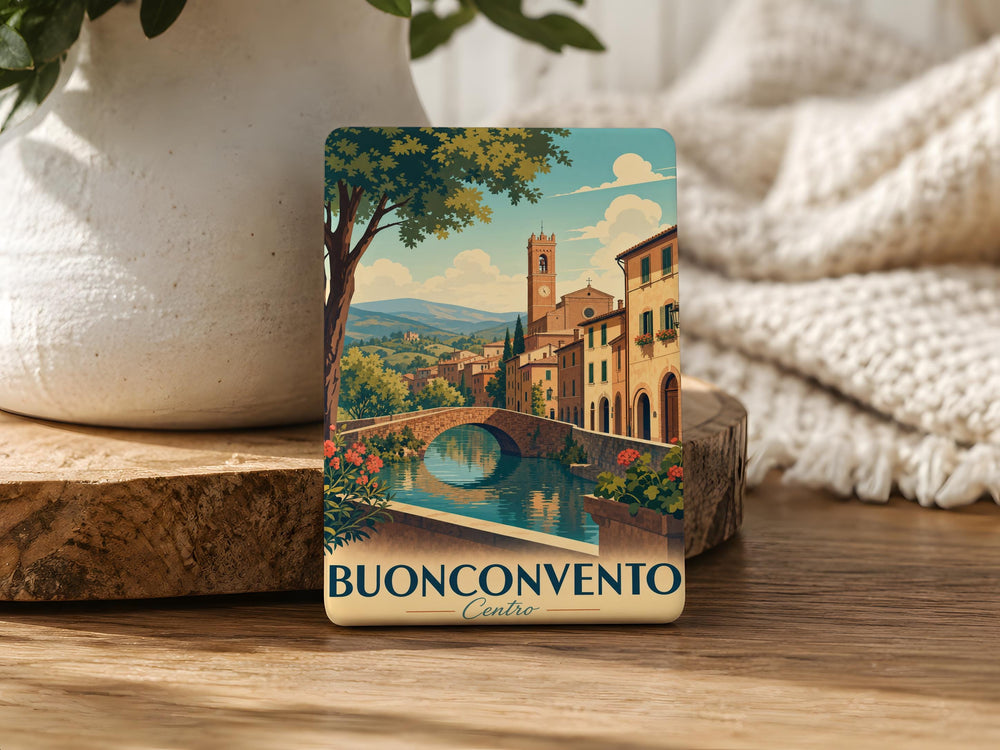 Buonconvento Centro Fridge Magnet, Tuscany Italy Town Center Souvenir, Italian Village Travel Keepsake Magnet