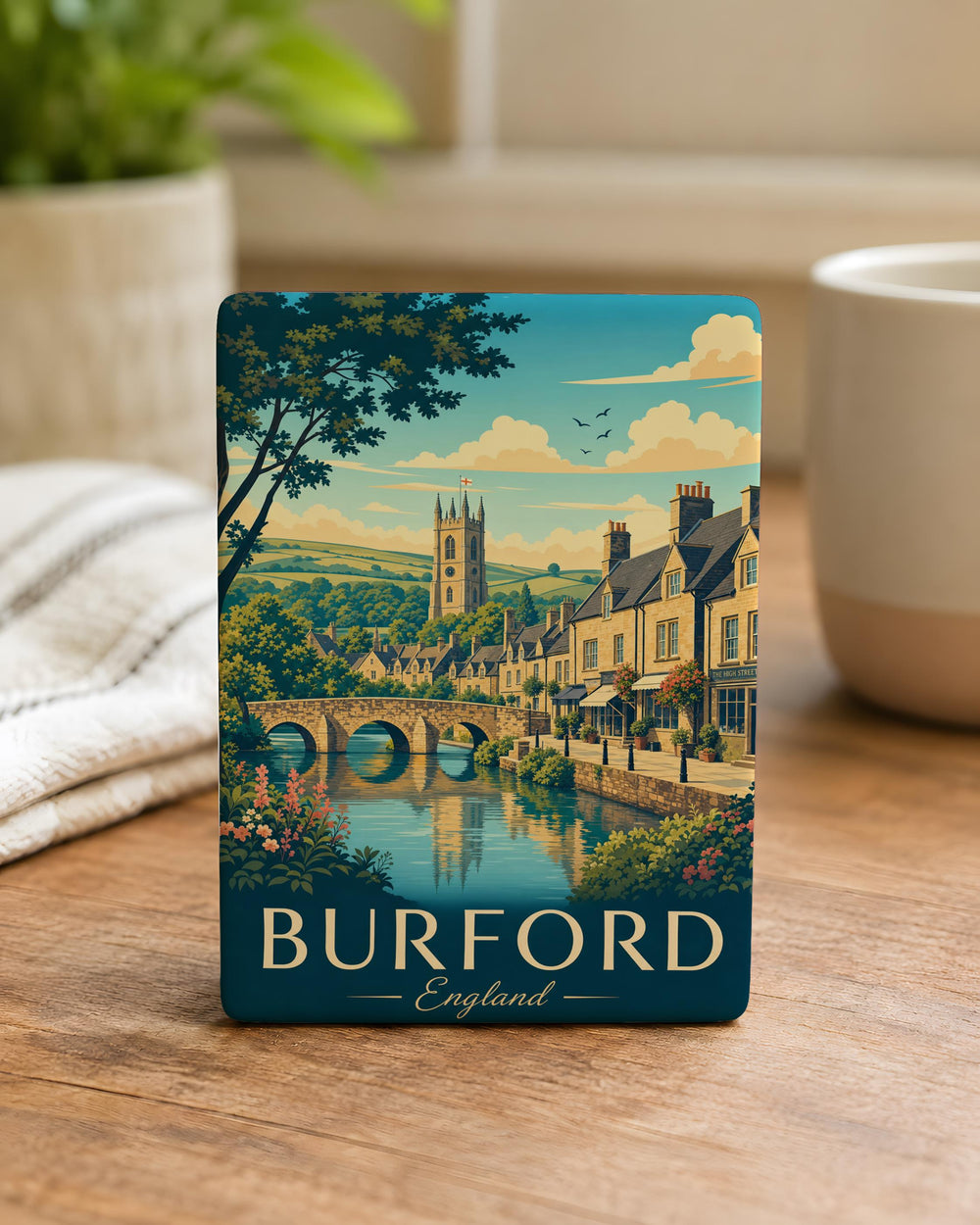 Burford England Fridge Magnet, Burford Oxfordshire Souvenir Magnet, Cotswolds Travel Gift, England Town Keepsake Magnet
