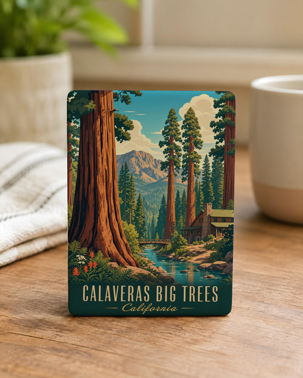 Calaveras Big Trees Fridge Magnet, Giant Sequoia Forest Souvenir Magnet, California Redwood Trees Nature Travel Keepsake