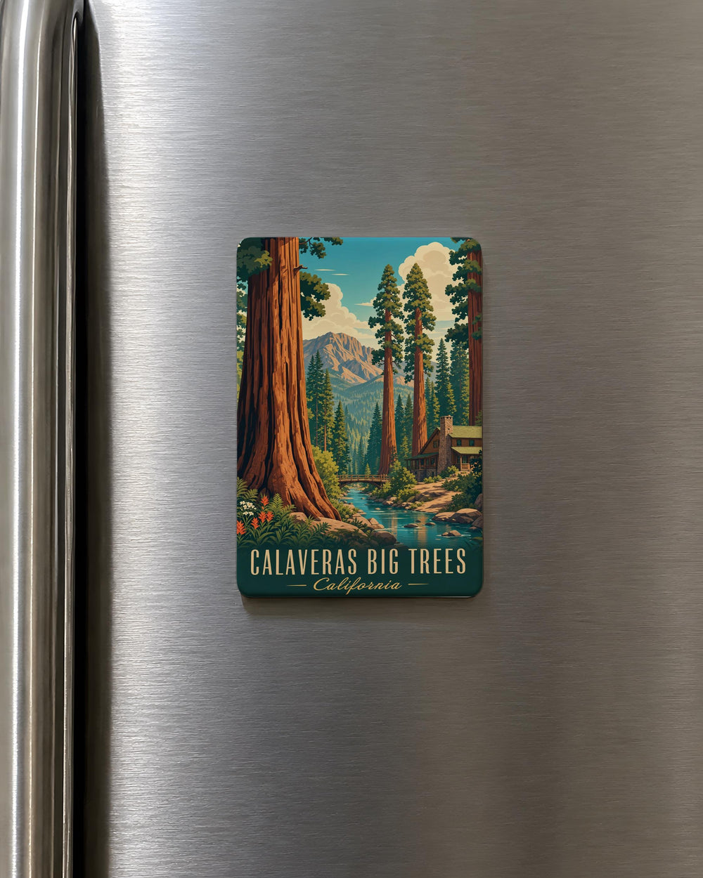 Calaveras Big Trees Fridge Magnet, Giant Sequoia Forest Souvenir Magnet, California Redwood Trees Nature Travel Keepsake