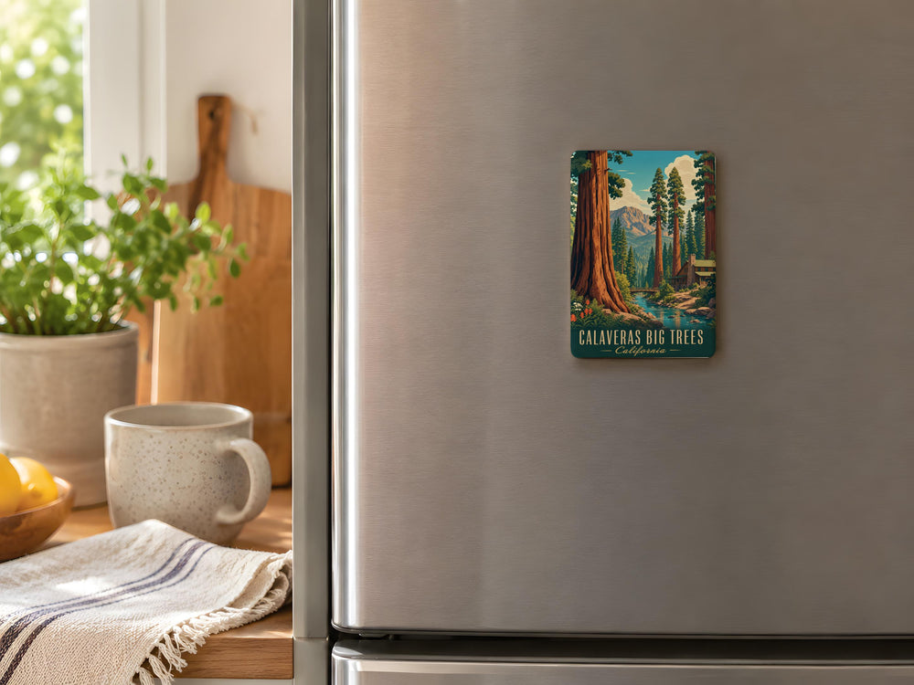 Calaveras Big Trees Fridge Magnet, Giant Sequoia Forest Souvenir Magnet, California Redwood Trees Nature Travel Keepsake