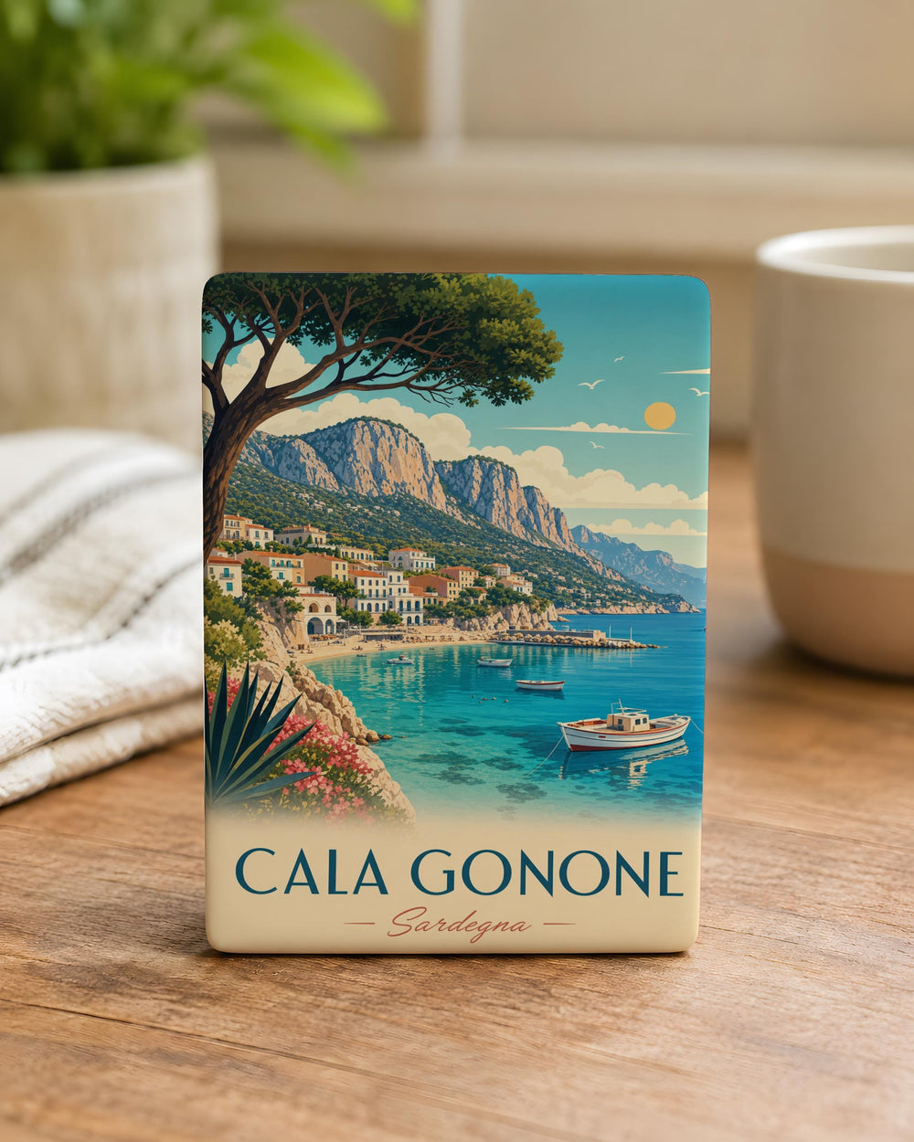 Cala Gonone Fridge Magnet, Sardinia Italy Coastal Village Souvenir, Mediterranean Seaside Travel Keepsake Magnet