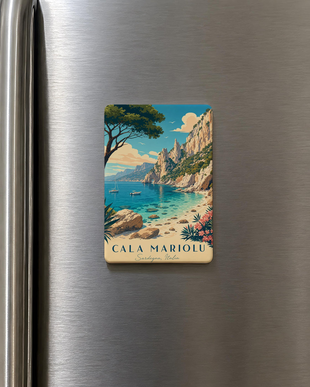 Cala Mariolu Fridge Magnet, Sardinia Italy Beach Cove Souvenir Magnet, Mediterranean Coast Travel Keepsake Gift