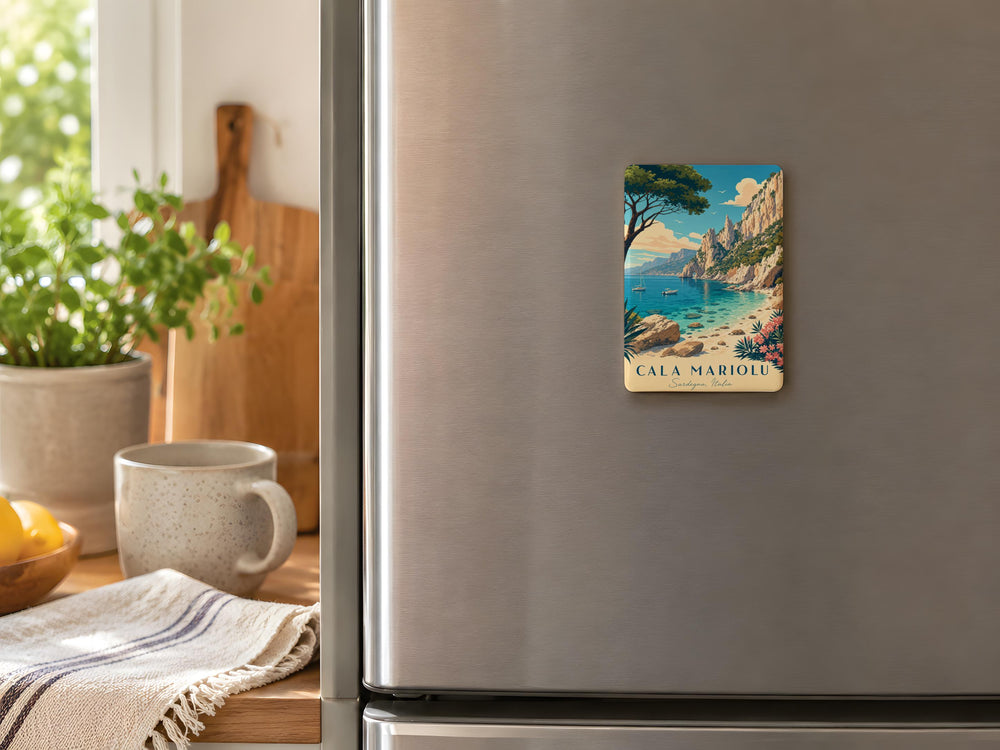 Cala Mariolu Fridge Magnet, Sardinia Italy Beach Cove Souvenir Magnet, Mediterranean Coast Travel Keepsake Gift