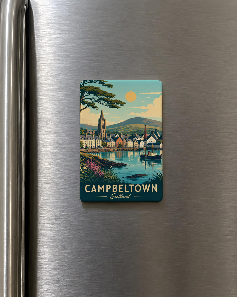 Campbeltown Scotland Fridge Magnet, Kintyre Peninsula Souvenir Magnet, Scottish Town Travel Keepsake Magnet